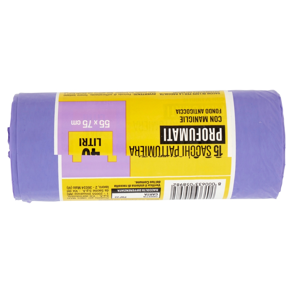 15 Sacchi Pattumiera Viola 40 Litri Profumati U! Confronta e Risparmia